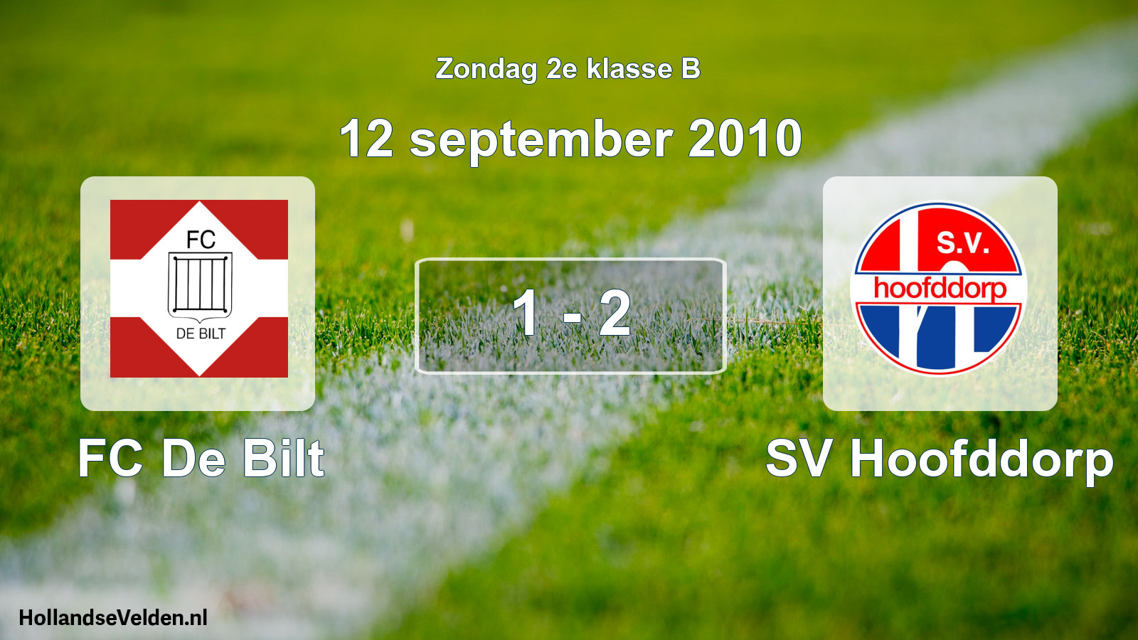 Total number of matches played: FC De Bilt - SV Hoofddorp 1 - 2 (12 September 2010)