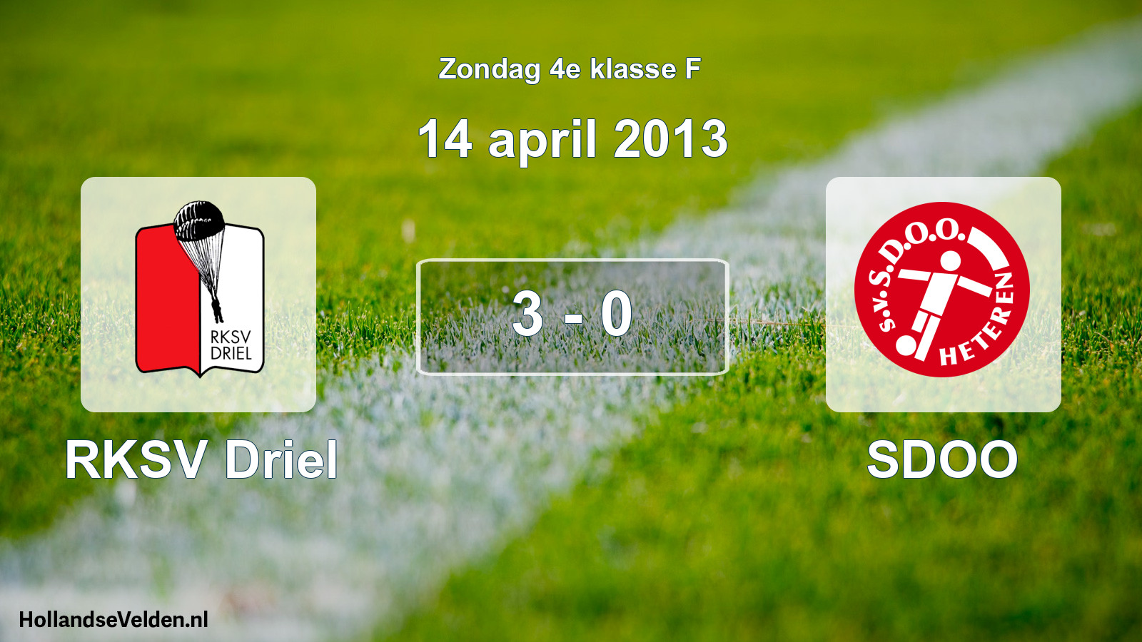 Total number of matches played: RKSV Driel - SDOO 3 - 0 (14 April 2013)