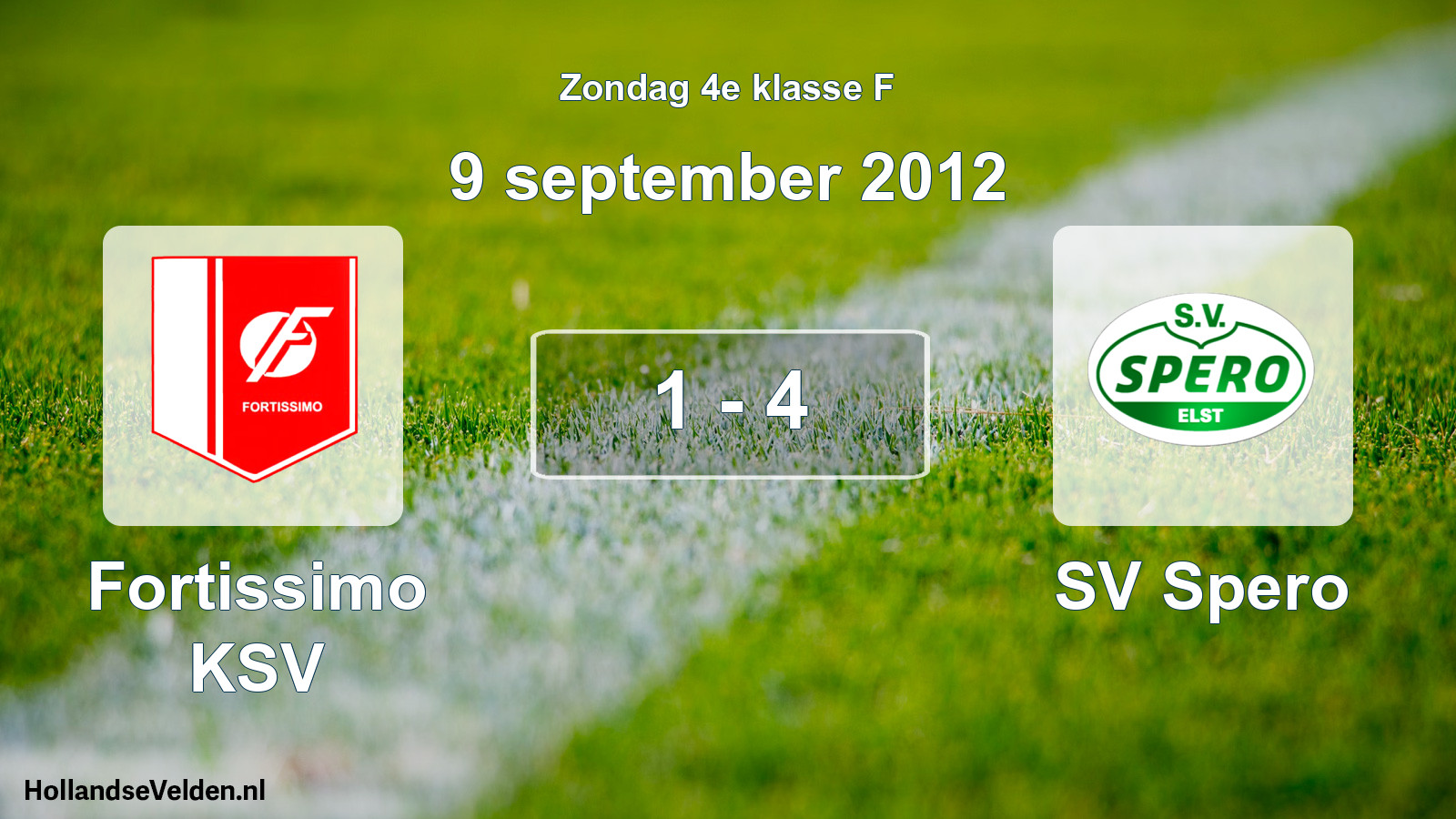 Total number of matches played: Fortissimo KSV - SV Spero 1 - 4 (9 September 2012)