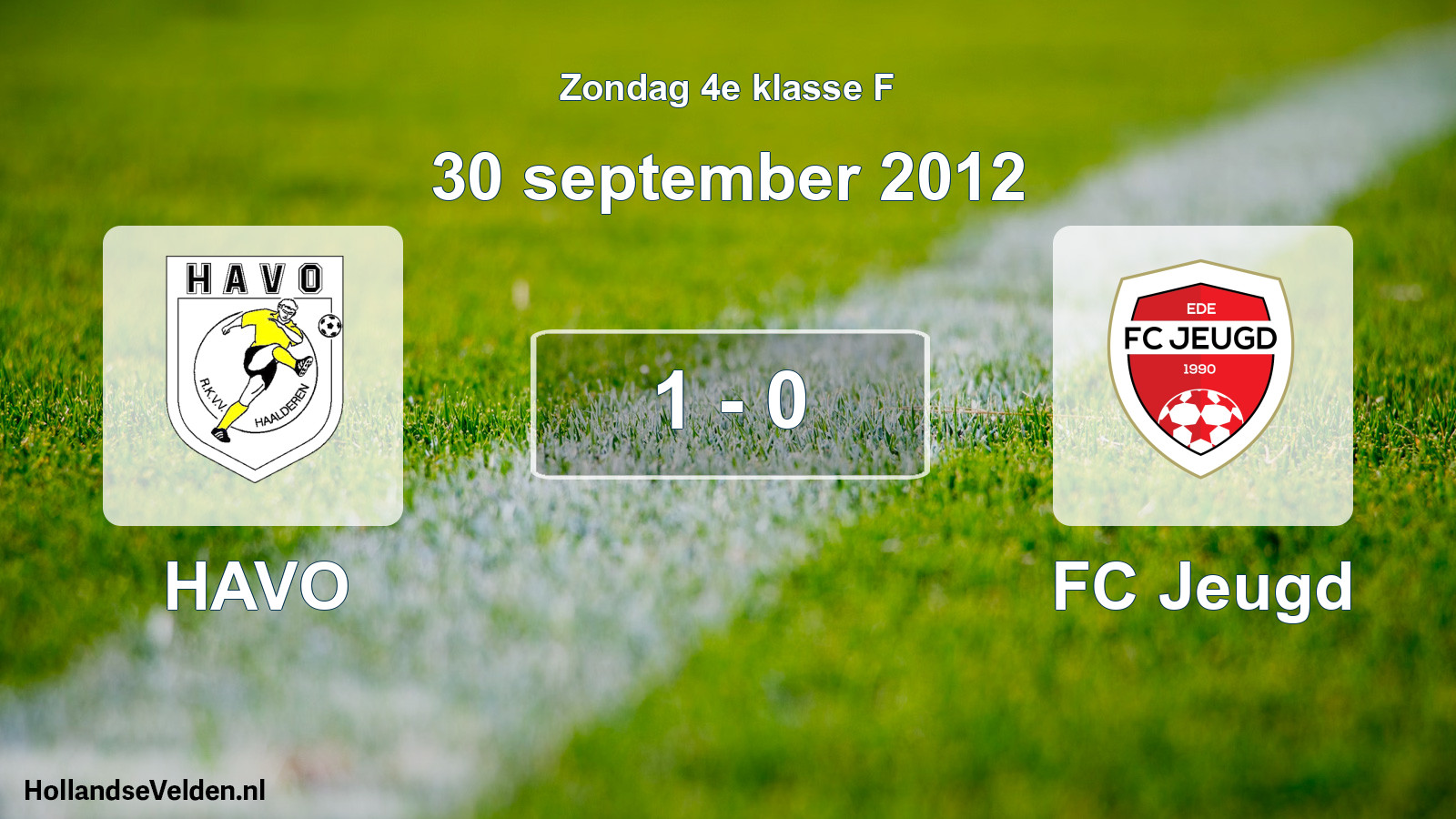 Total number of matches played: HAVO - FC Jeugd 1 - 0 (30 September 2012)