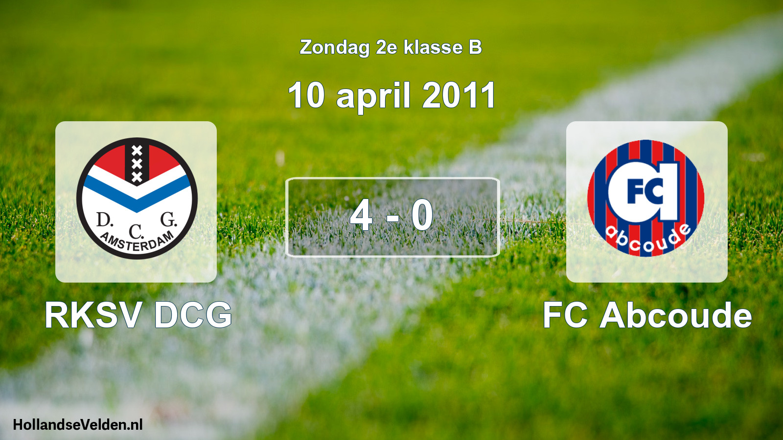Total number of matches played: RKSV DCG - FC Abcoude 4 - 0 (10 April 2011)