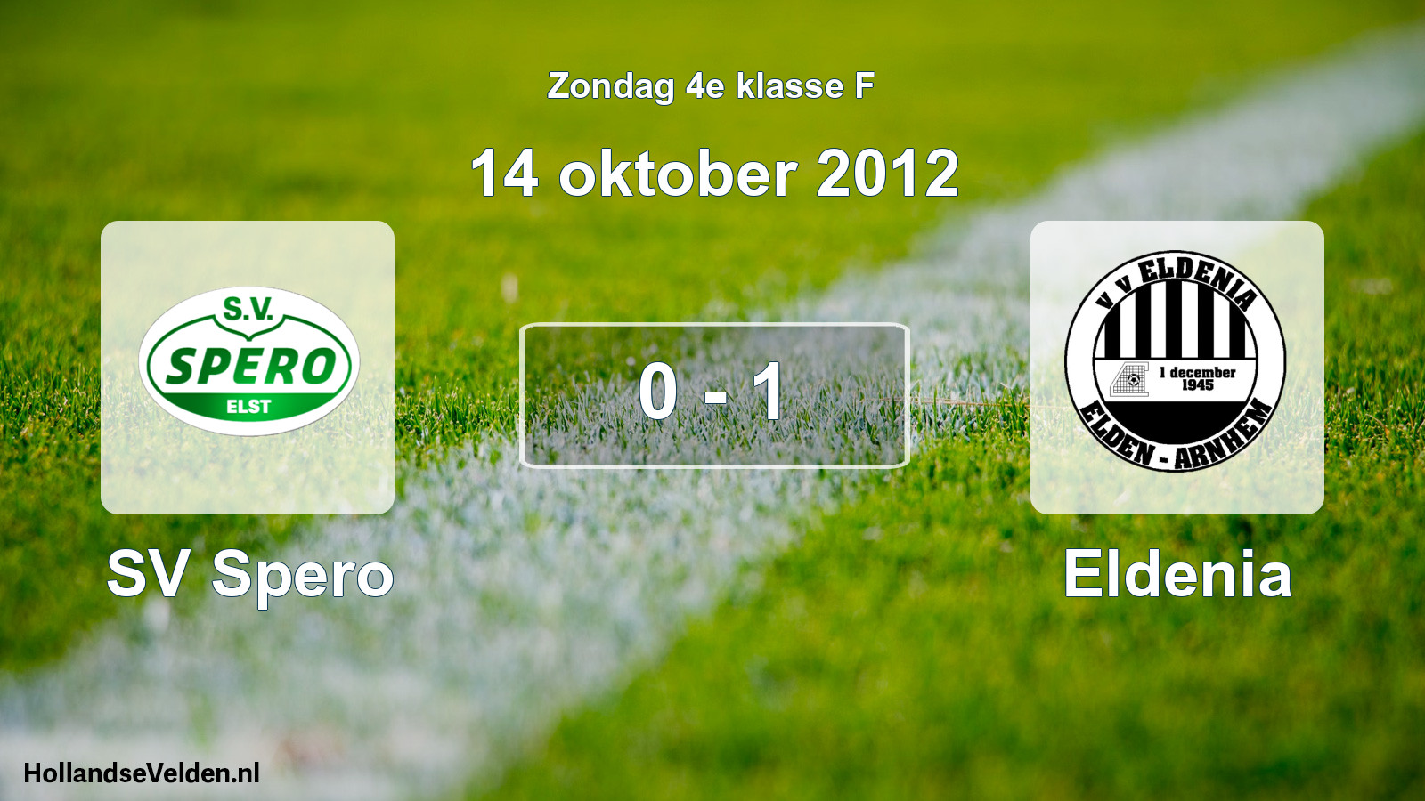 Total number of matches played: SV Spero - Eldenia 0 - 1 (14 October 2012)
