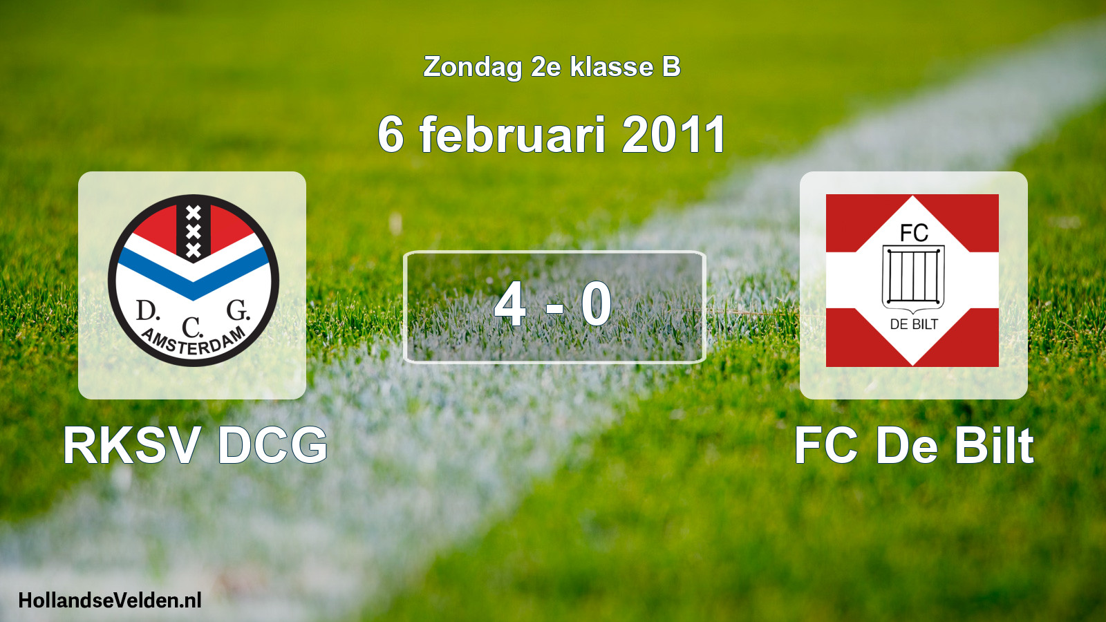 Total number of matches played: RKSV DCG - FC De Bilt 4 - 0 (6 February 2011)