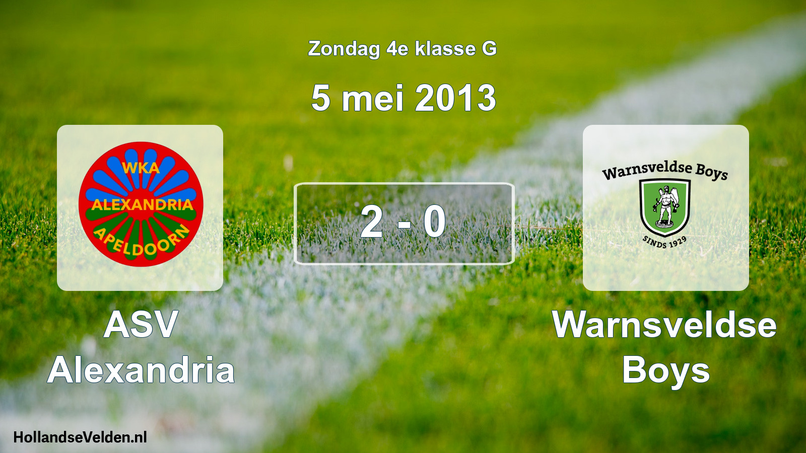 Total number of matches played: ASV Alexandria - Warnsveldse Boys 2 - 0 (5 May 2013)