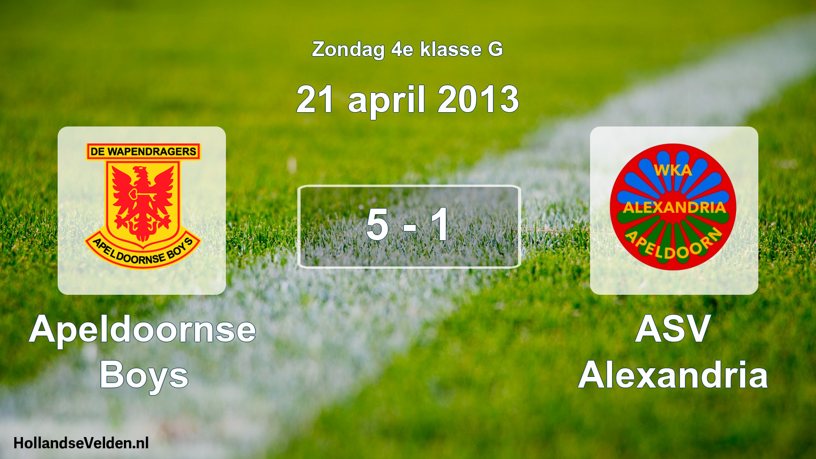 Total number of matches played: Apeldoornse Boys - ASV Alexandria 5 - 1 (21 April 2013)