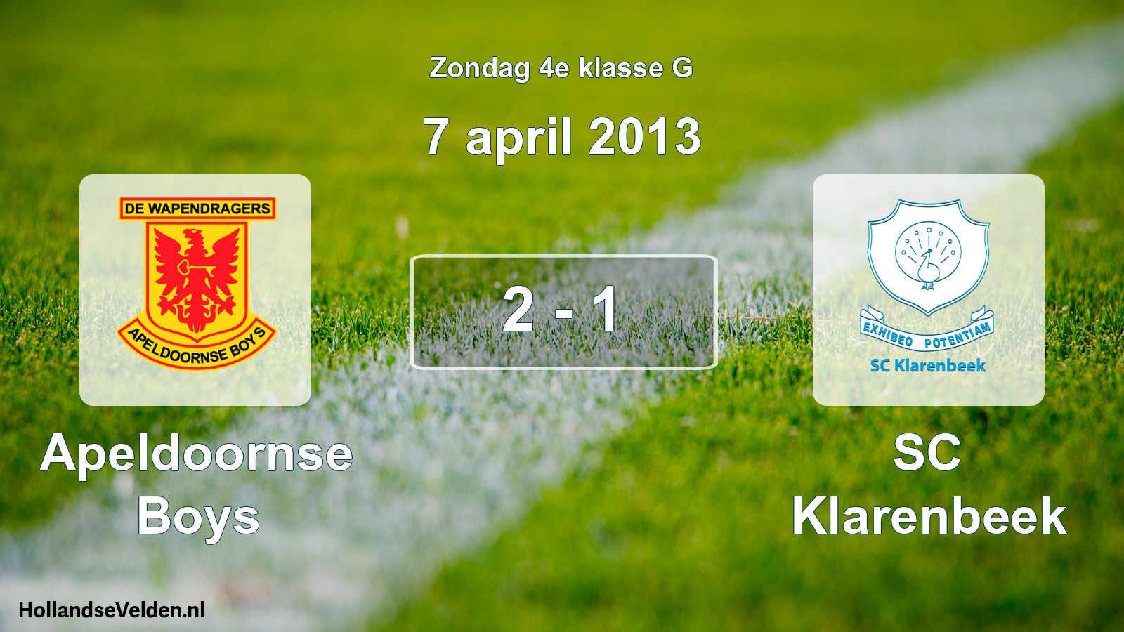Total number of matches played: Apeldoornse Boys - SC Klarenbeek 2 - 1 (7 April 2013)