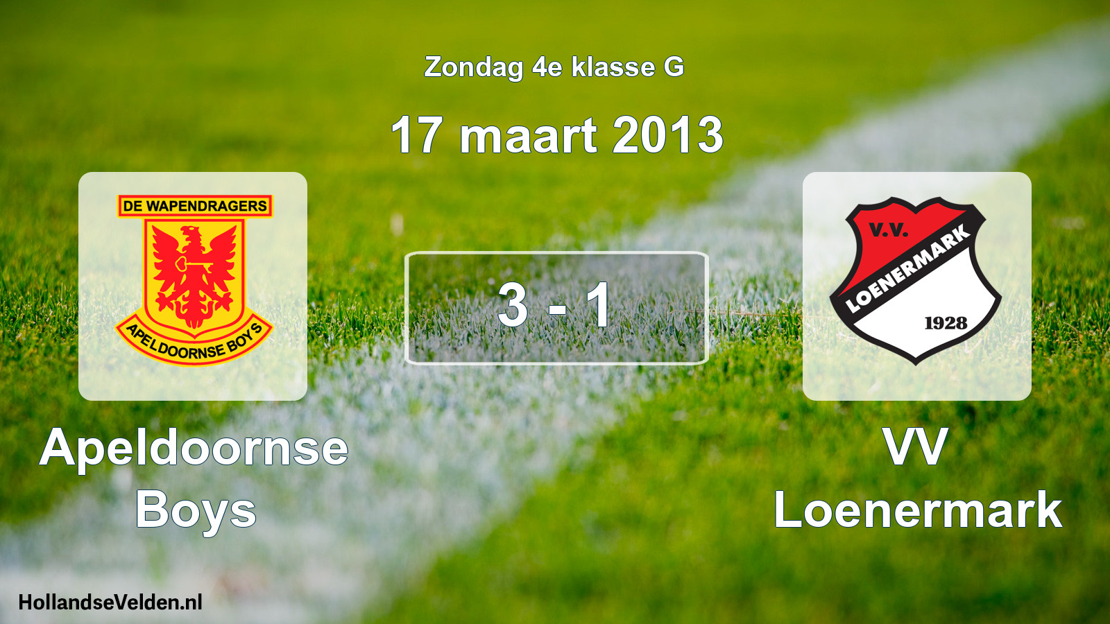Total number of matches played: Apeldoornse Boys - VV Loenermark 3 - 1 (17 March 2013)