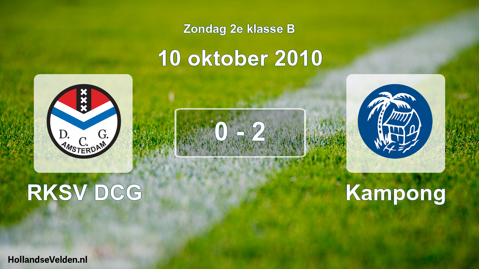 Total number of matches played: RKSV DCG - Kampong 0 - 2 (10 October 2010)