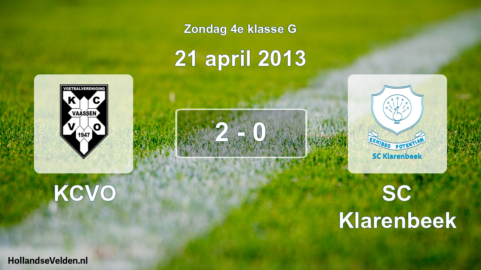 Total number of matches played: KCVO - SC Klarenbeek 2 - 0 (21 April 2013)