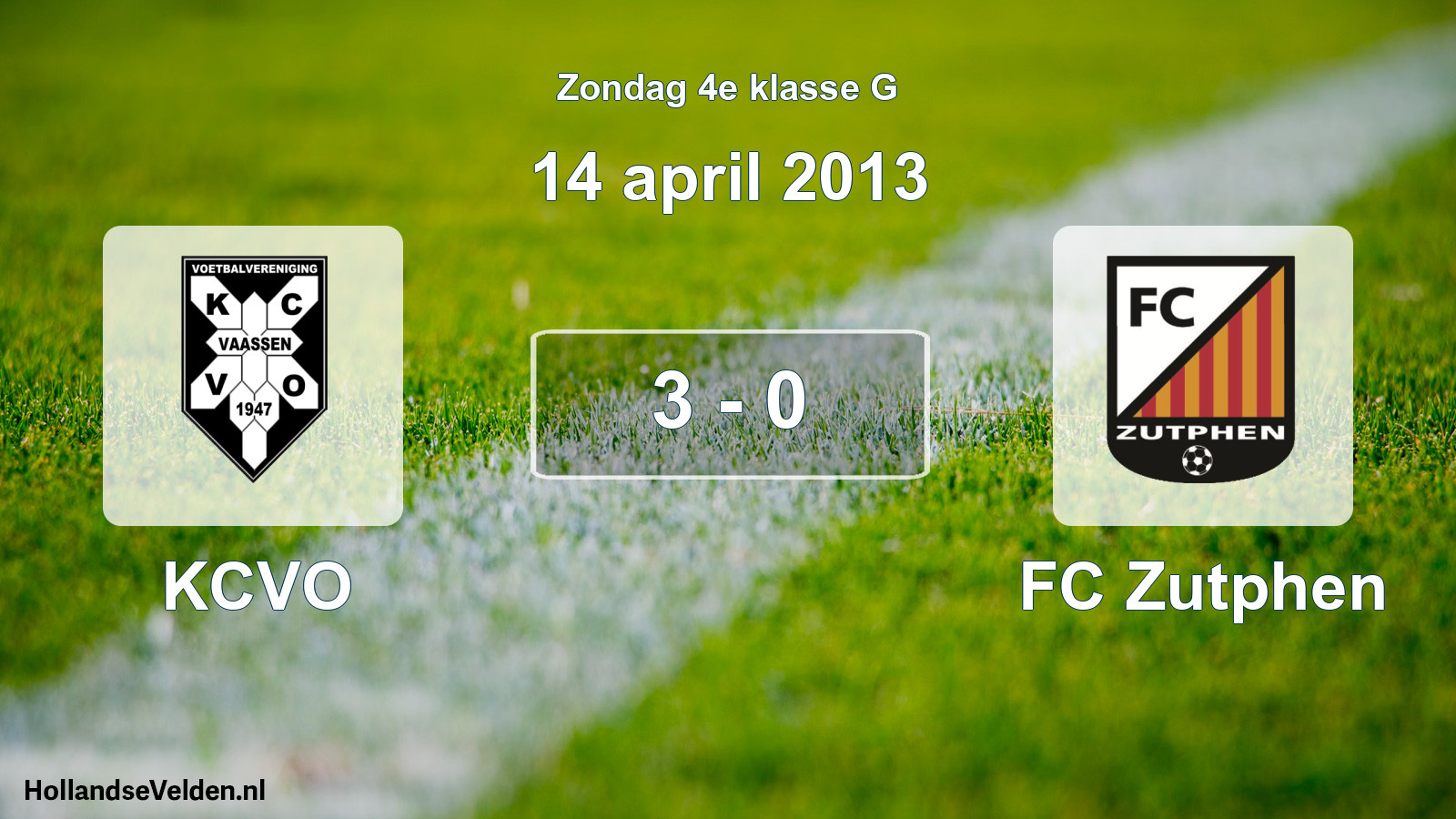 Total number of matches played: KCVO - FC Zutphen 3 - 0 (14 April 2013)