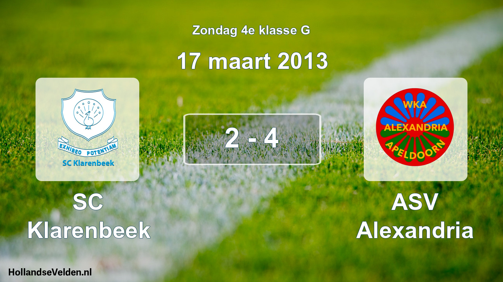 Total number of matches played: SC Klarenbeek - ASV Alexandria 2 - 4 (17 March 2013)