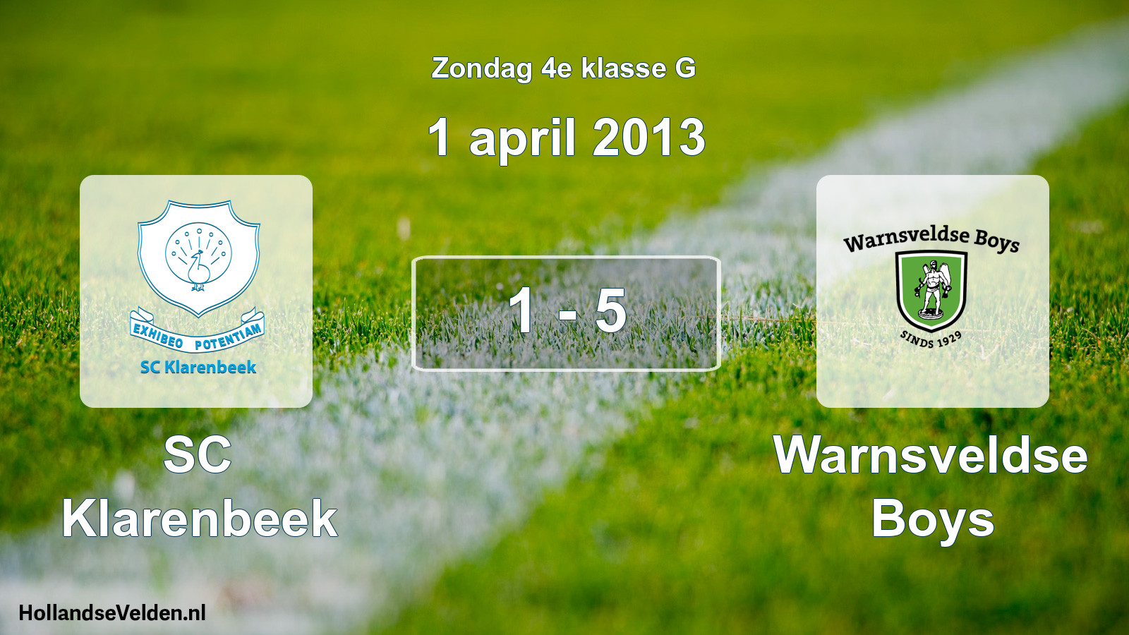 Total number of matches played: SC Klarenbeek - Warnsveldse Boys 1 - 5 (1 April 2013)