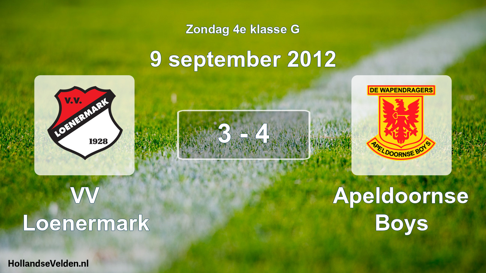 Total number of matches played: VV Loenermark - Apeldoornse Boys 3 - 4 (9 September 2012)