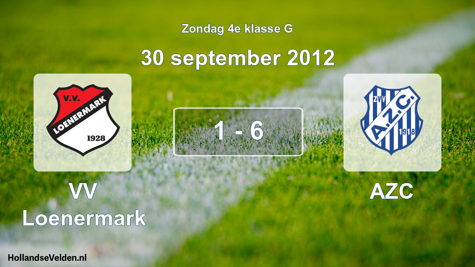 Total number of matches played: VV Loenermark - AZC 1 - 6 (30 September 2012)