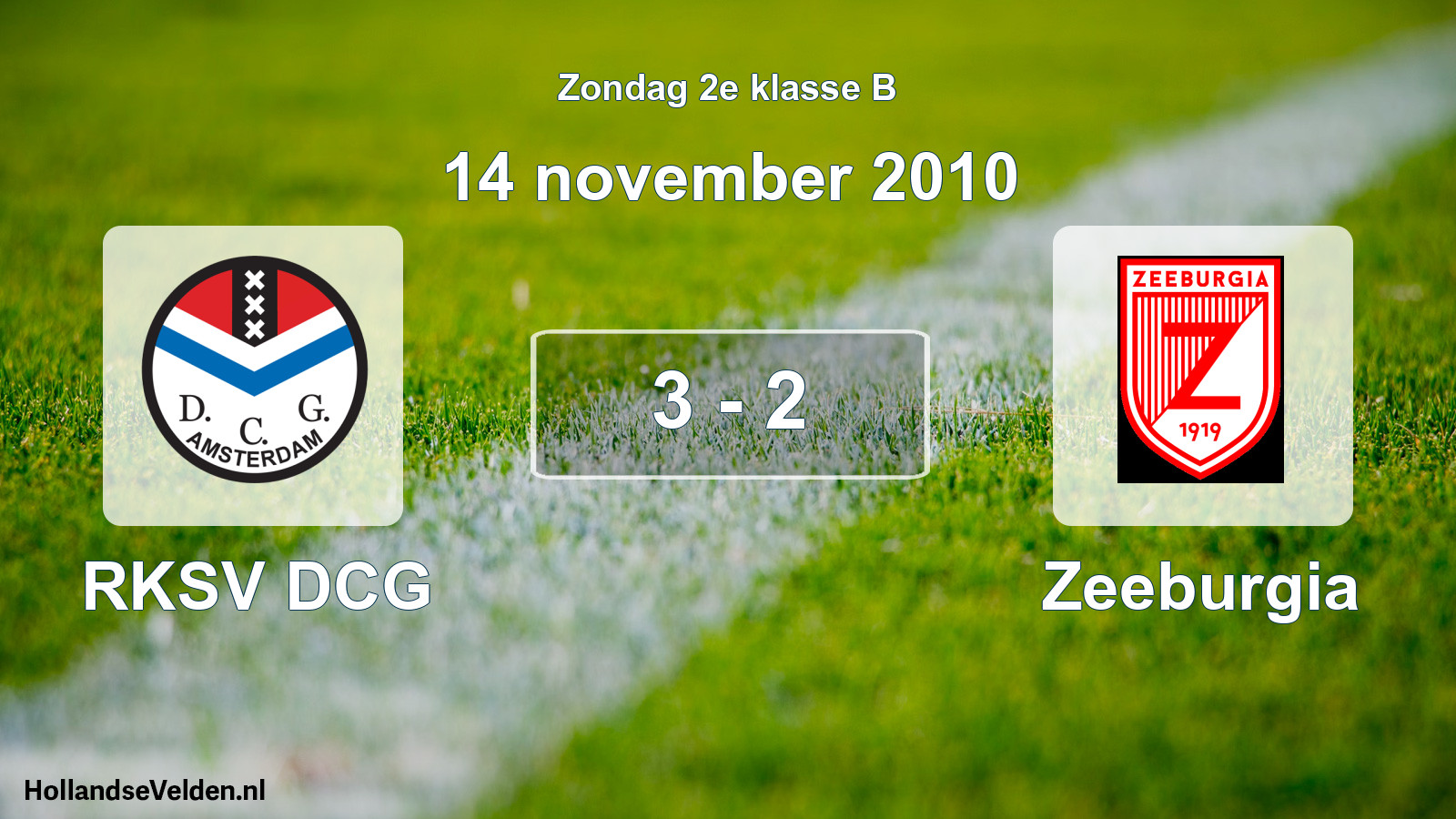 Total number of matches played: RKSV DCG - Zeeburgia 3 - 2 (14 November 2010)