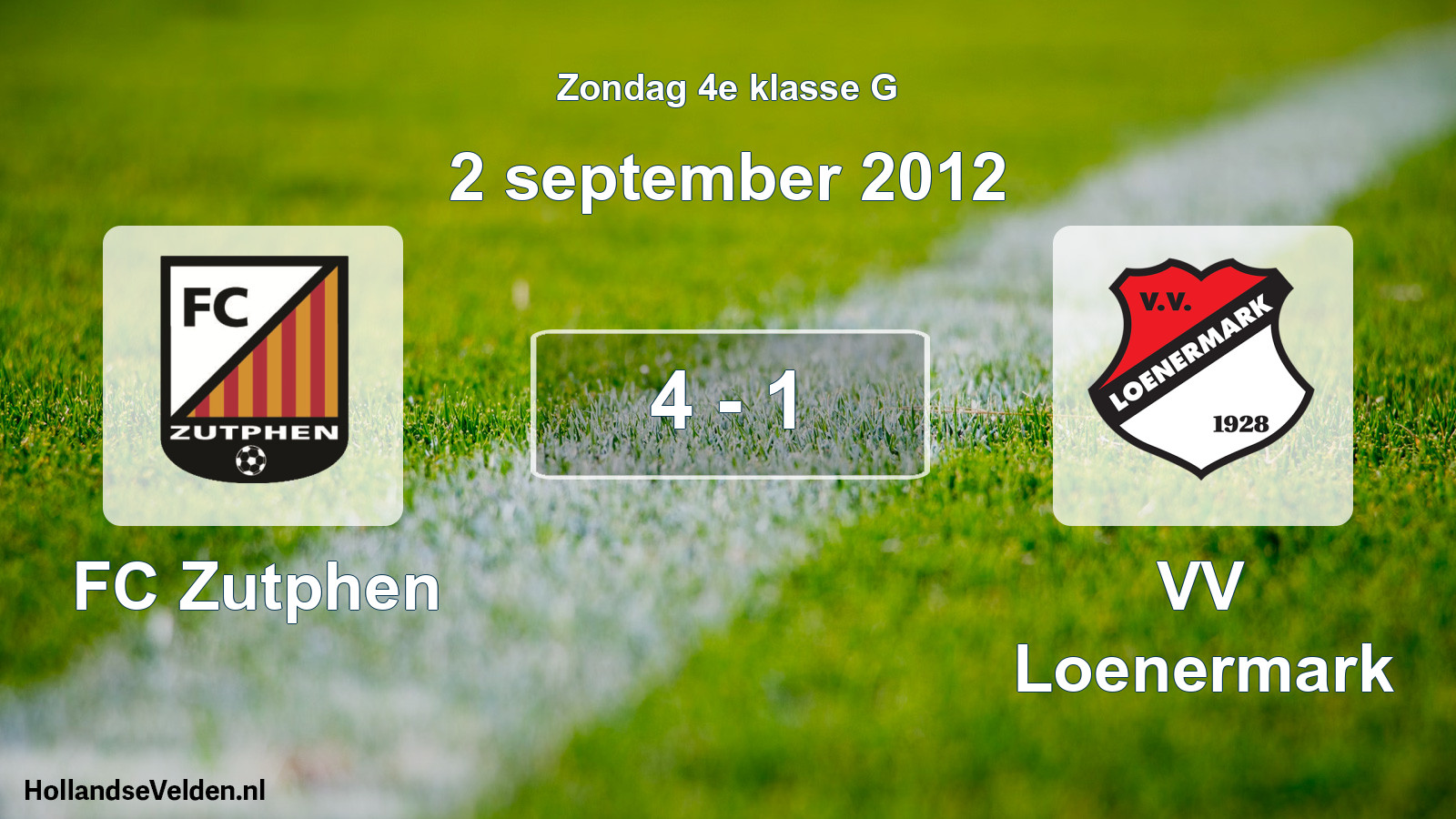 Total number of matches played: FC Zutphen - VV Loenermark 4 - 1 (2 September 2012)