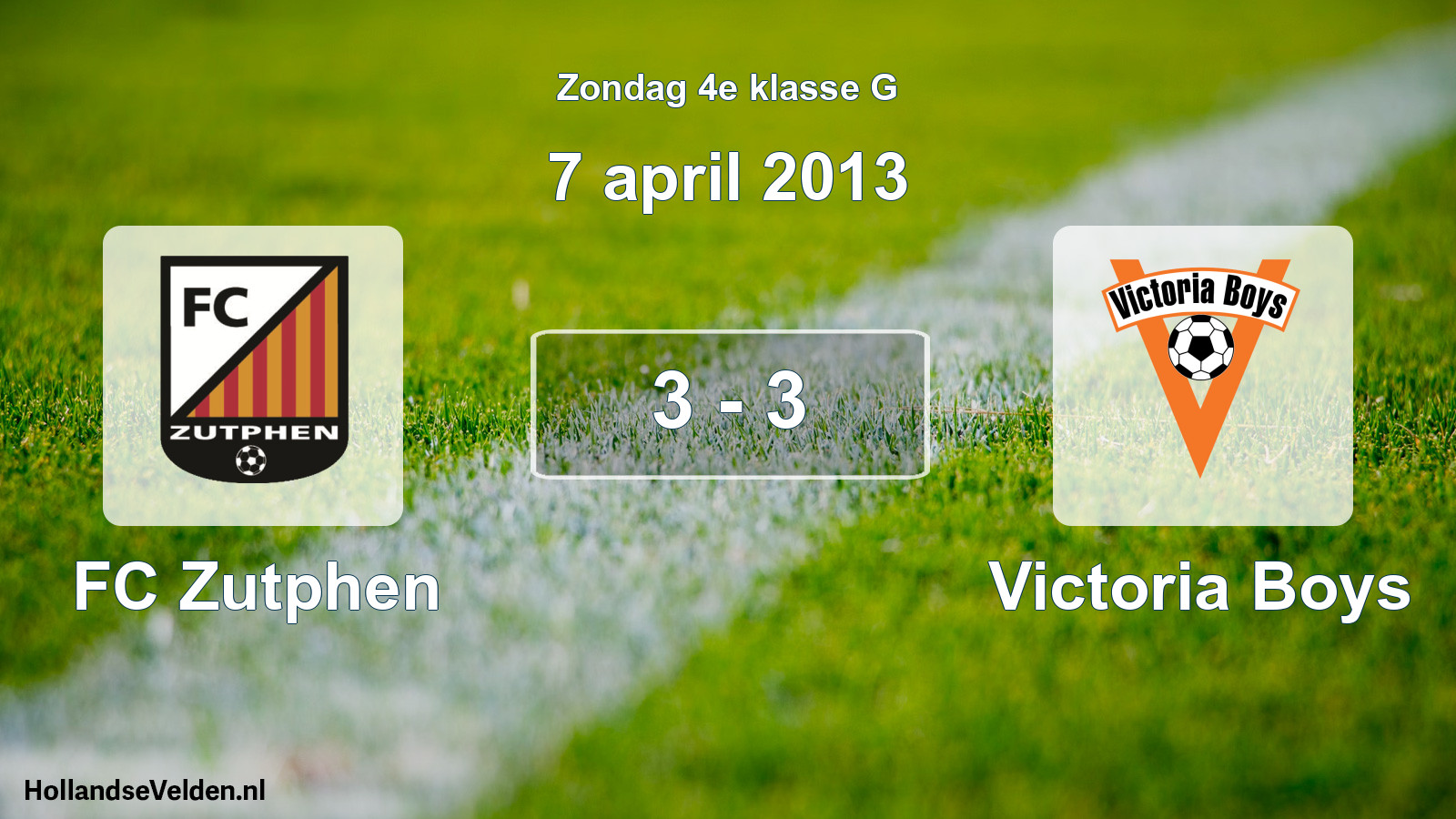 Total number of matches played: FC Zutphen - Victoria Boys 3 - 3 (7 April 2013)