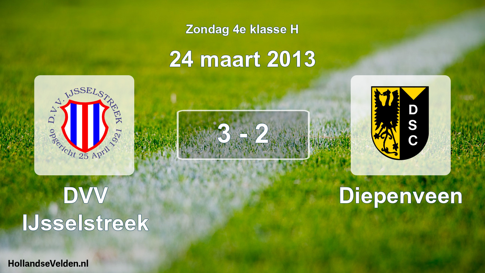 Total number of matches played: DVV IJsselstreek - Diepenveen 3 - 2 (24 March 2013)