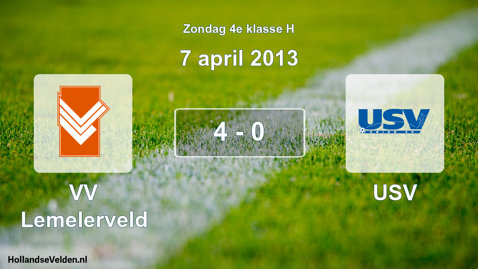 Total number of matches played: VV Lemelerveld - USV 4 - 0 (7 April 2013)