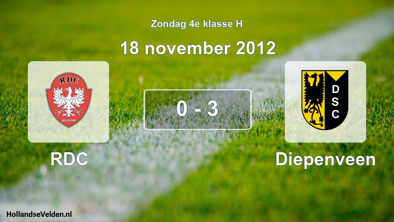 Total number of matches played: RDC - Diepenveen 0 - 3 (18 November 2012)