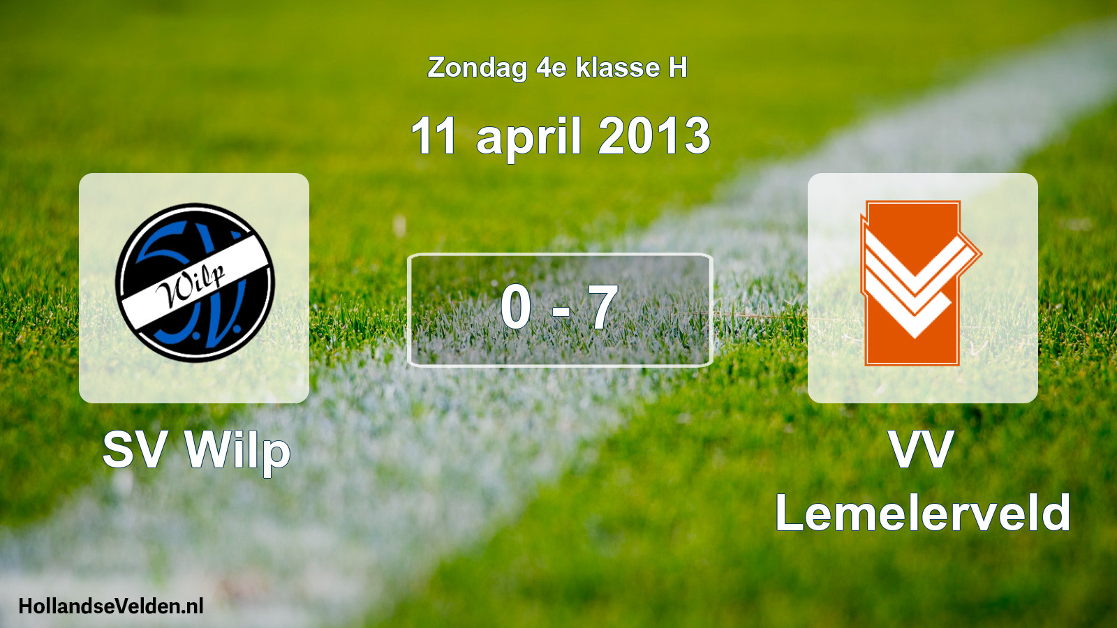 Total number of matches played: SV Wilp - VV Lemelerveld 0 - 7 (11 April 2013)