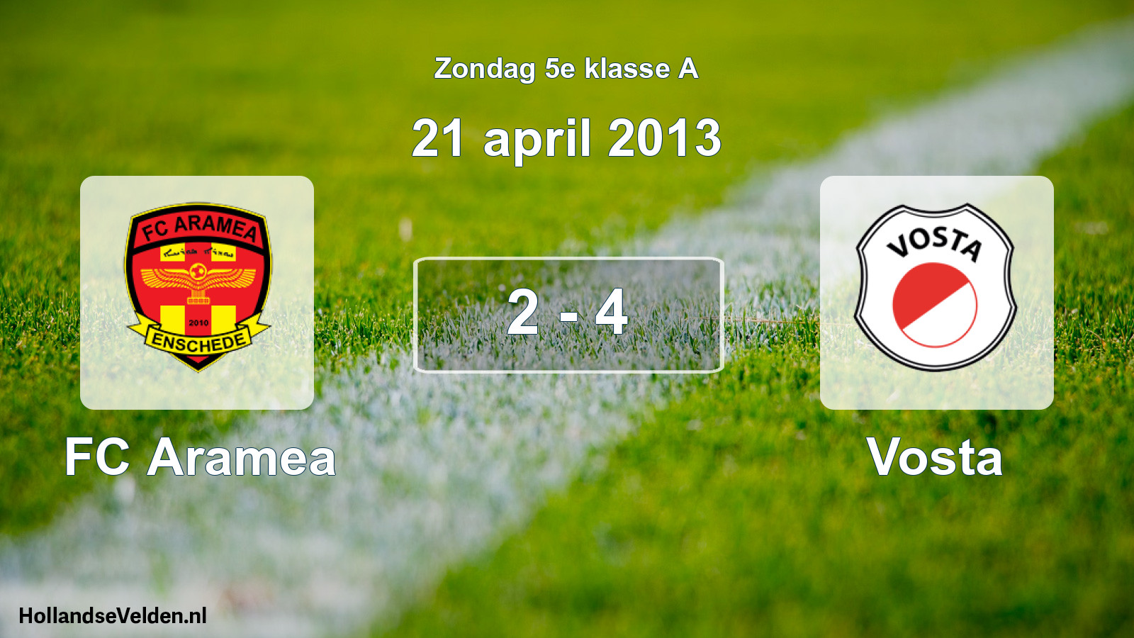 Total number of matches played: FC Aramea - Vosta 2 - 4 (21 April 2013)