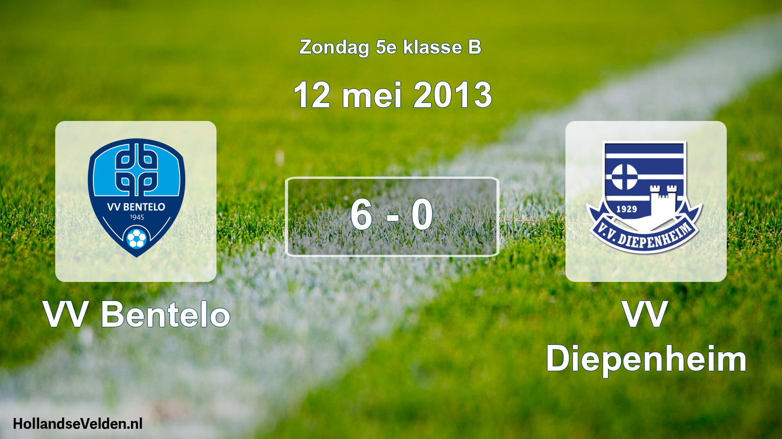 Total number of matches played: VV Bentelo - VV Diepenheim 6 - 0 (12 May 2013)