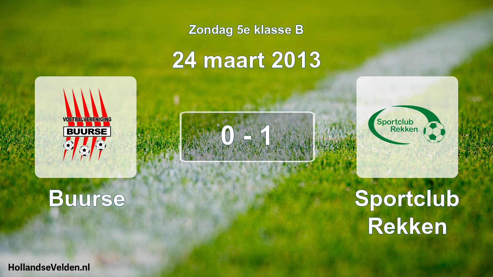 Total number of matches played: Buurse - Sportclub Rekken 0 - 1 (24 March 2013)