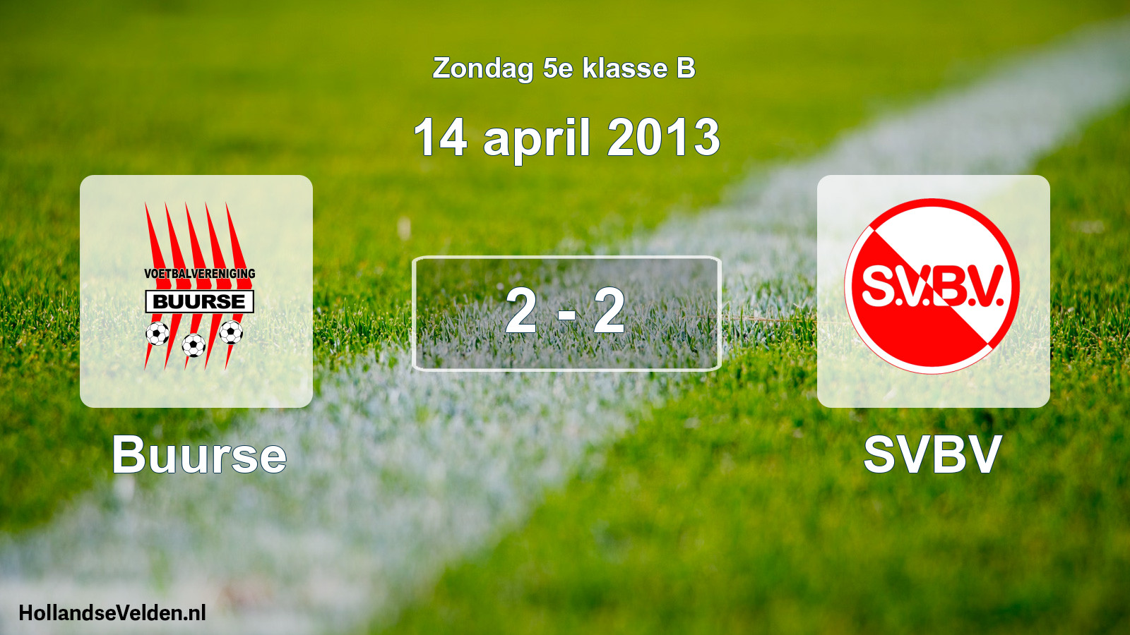 Total number of matches played: Buurse - SVBV 2 - 2 (14 April 2013)