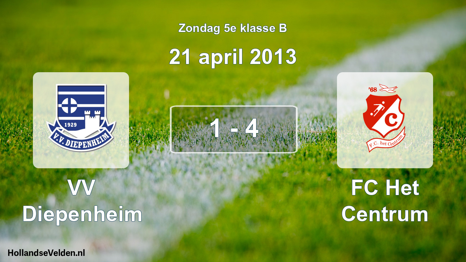 Total number of matches played: VV Diepenheim - FC Het Centrum 1 - 4 (21 April 2013)