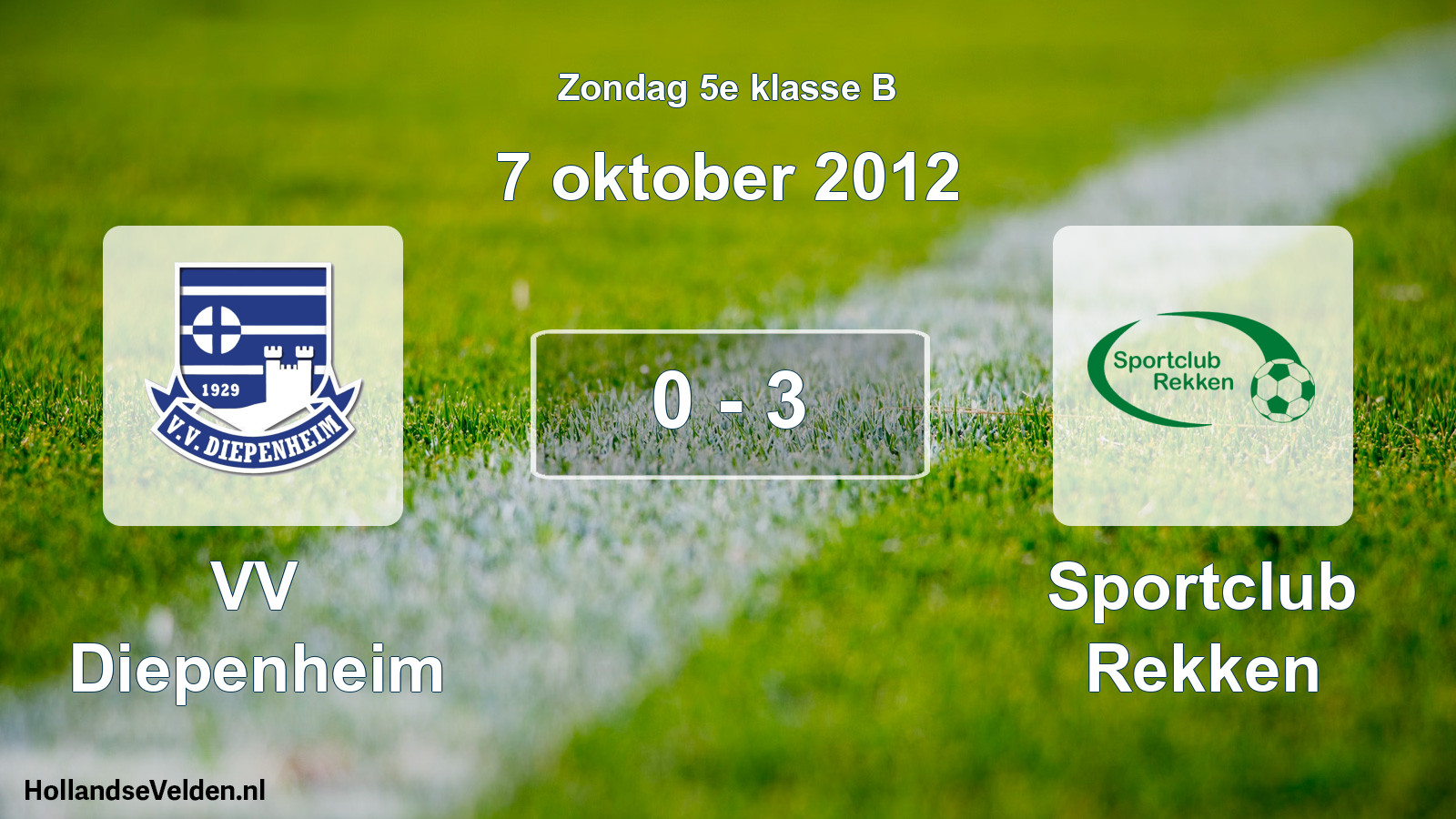 Total number of matches played: VV Diepenheim - Sportclub Rekken 0 - 3 (7 October 2012)