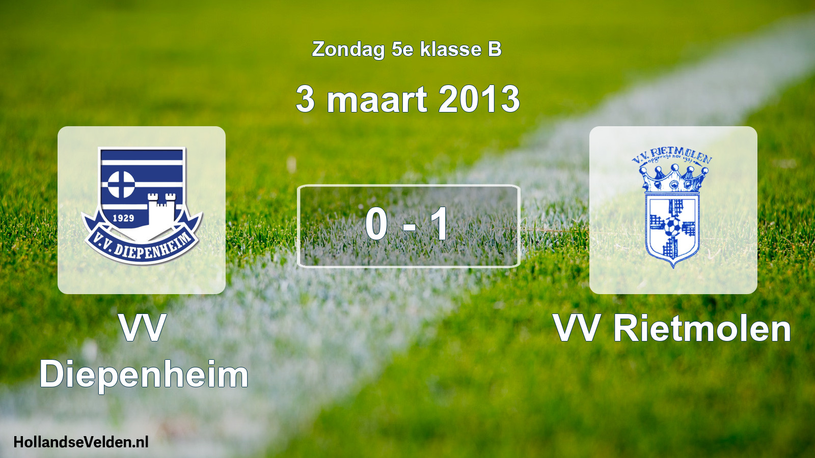 Total number of matches played: VV Diepenheim - VV Rietmolen 0 - 1 (3 March 2013)