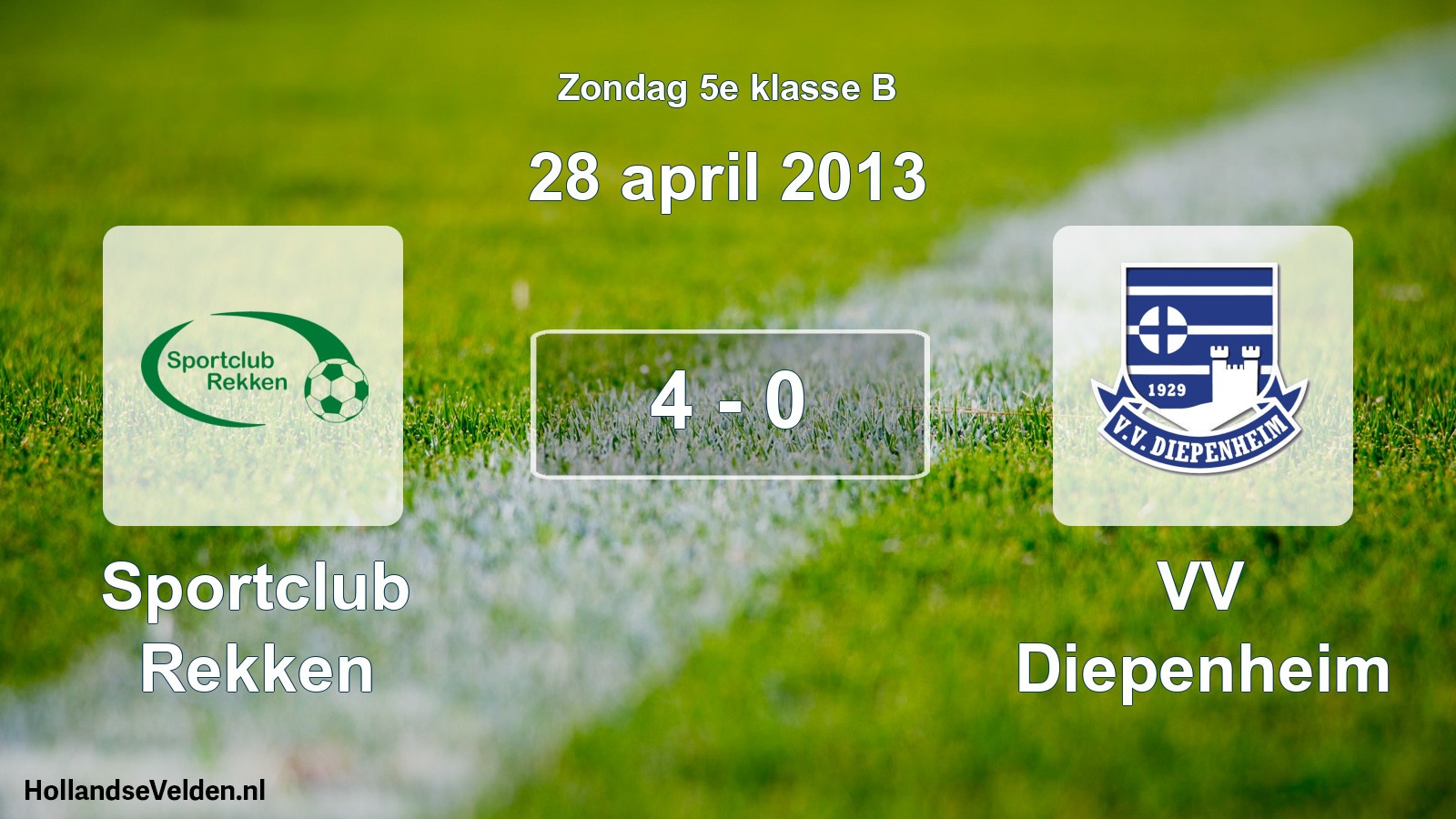 Total number of matches played: Sportclub Rekken - VV Diepenheim 4 - 0 (28 April 2013)