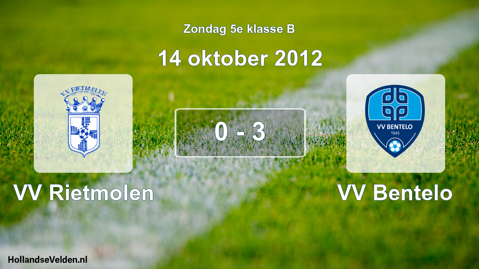 Total number of matches played: VV Rietmolen - VV Bentelo 0 - 3 (14 October 2012)