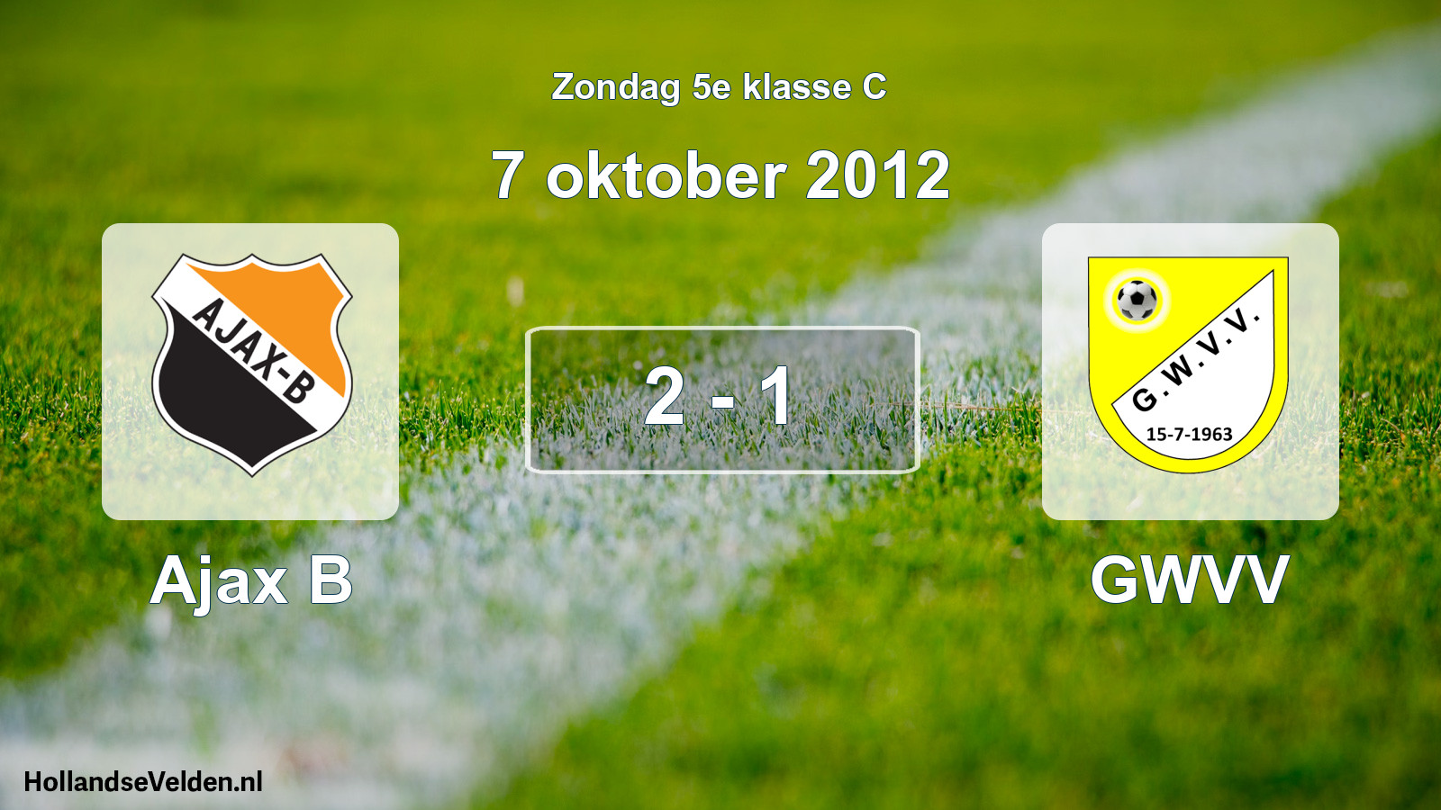 Total number of matches played: Ajax B - GWVV 2 - 1 (7 October 2012)