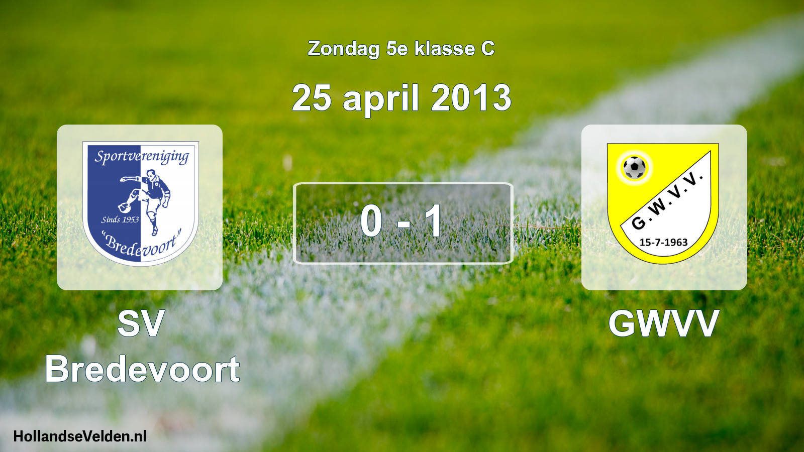 Total number of matches played: SV Bredevoort - GWVV 0 - 1 (25 April 2013)