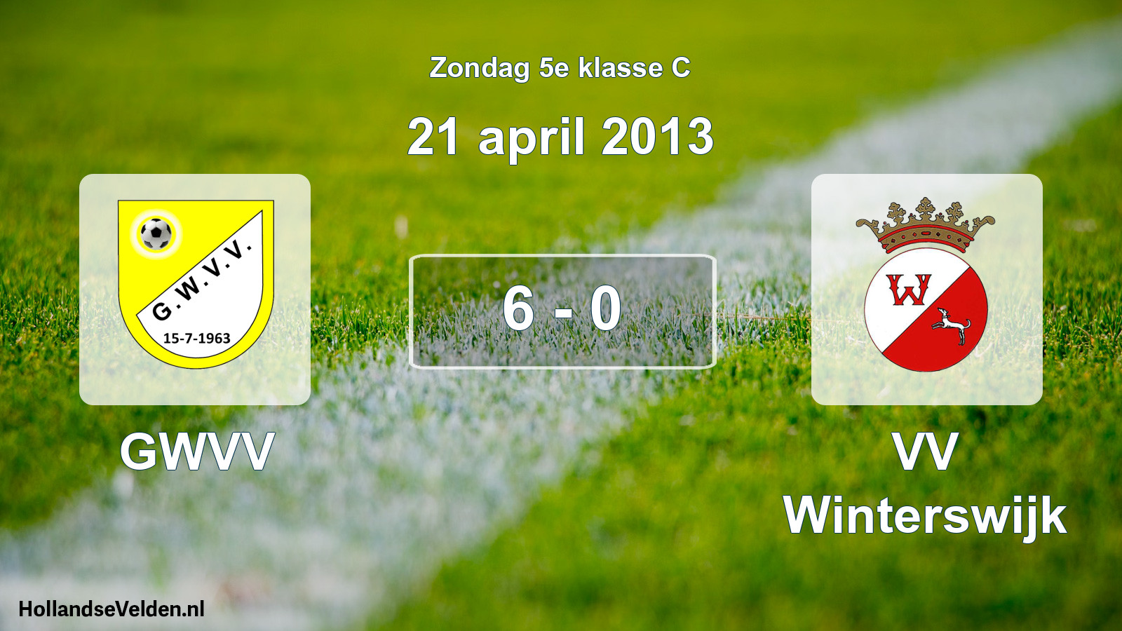 Total number of matches played: GWVV - VV Winterswijk 6 - 0 (21 April 2013)