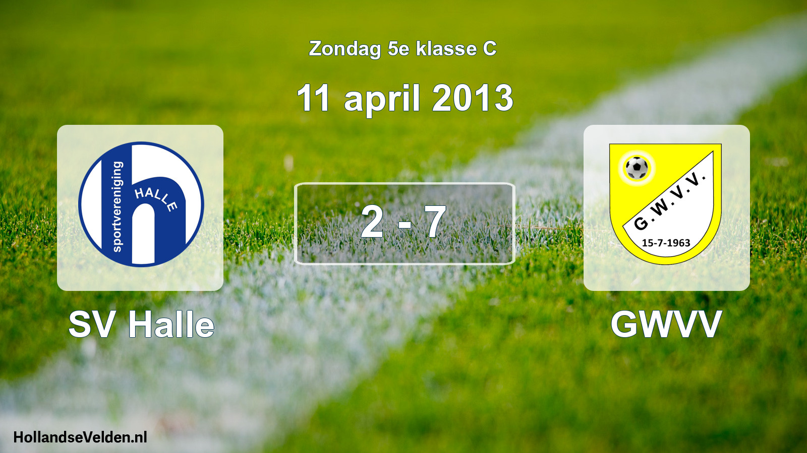 Total number of matches played: SV Halle - GWVV 2 - 7 (11 April 2013)