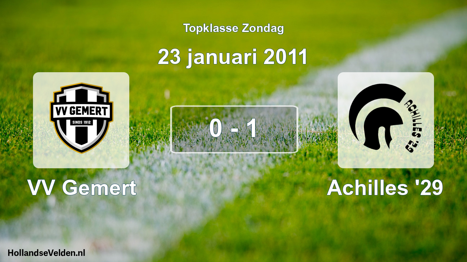 Total number of matches played: VV Gemert - Achilles '29 0 - 1 (23 January 2011)