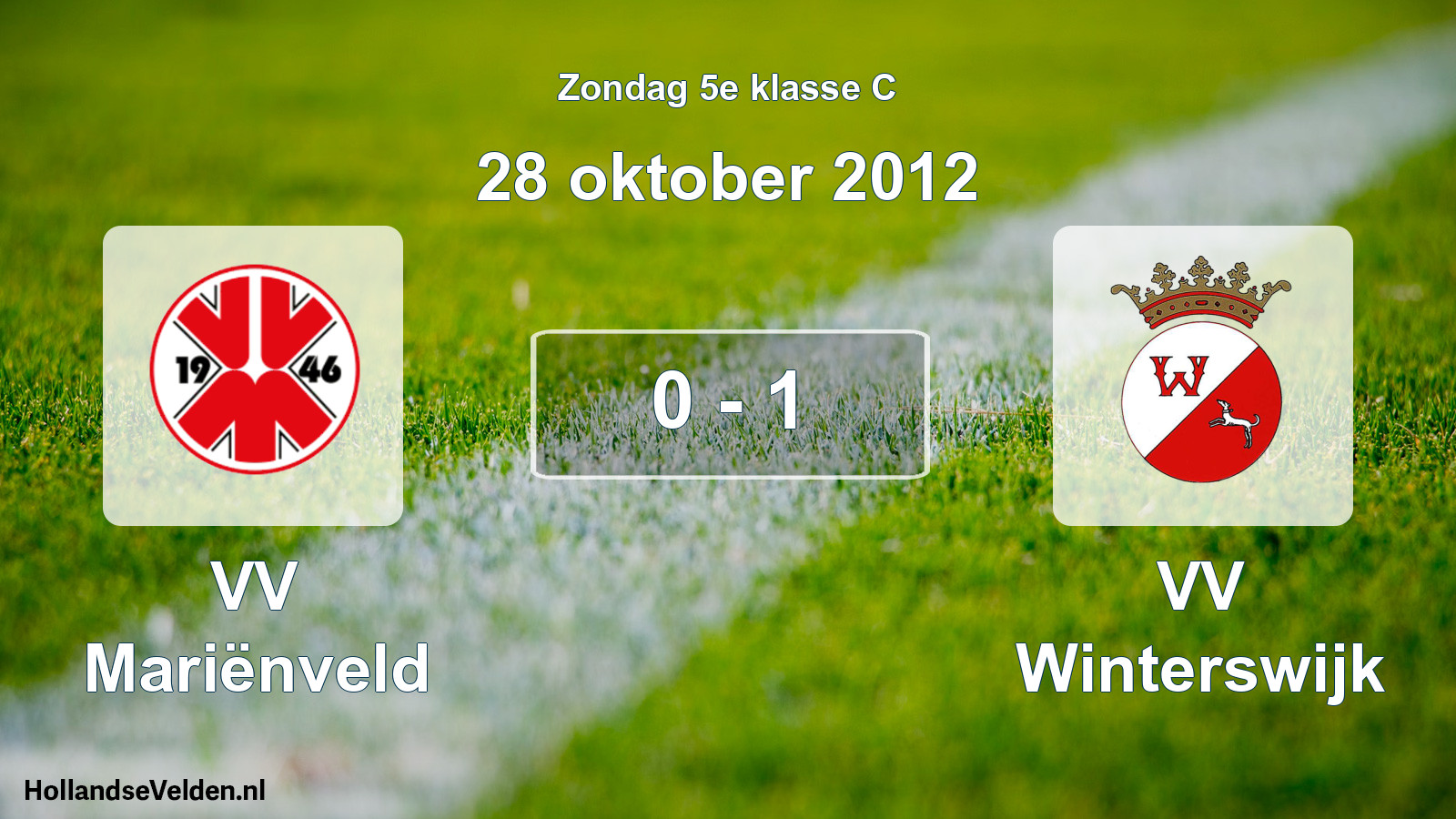 Total number of matches played: VV Mariënveld - VV Winterswijk 0 - 1 (28 October 2012)