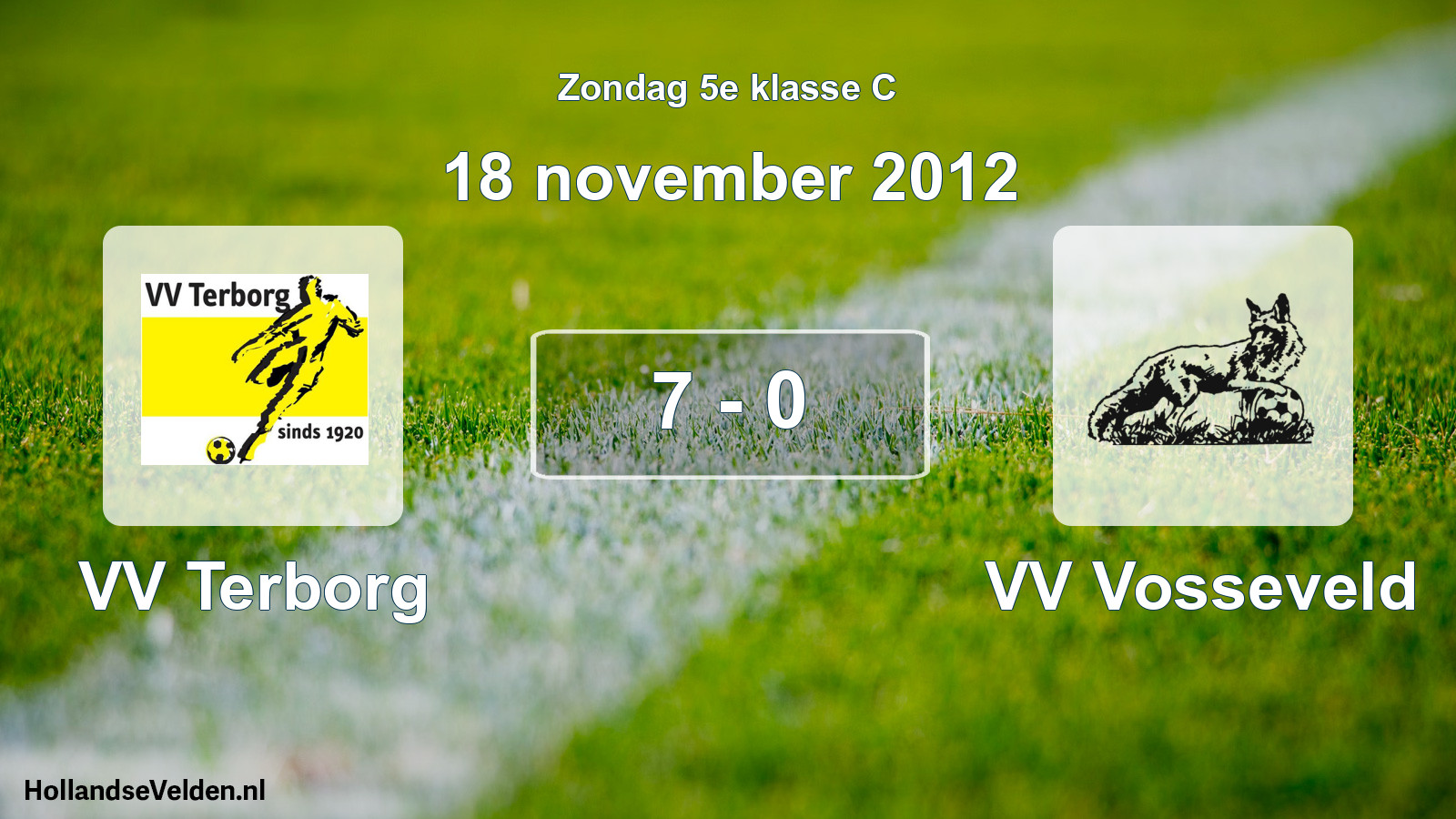 Total number of matches played: VV Terborg - VV Vosseveld 7 - 0 (18 November 2012)