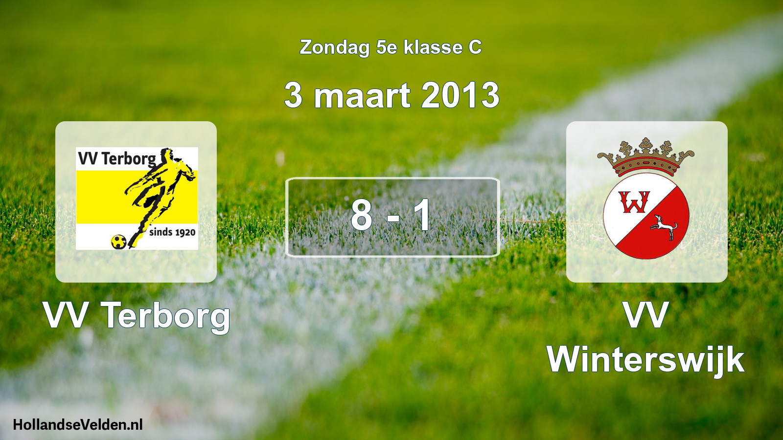 Total number of matches played: VV Terborg - VV Winterswijk 8 - 1 (3 March 2013)