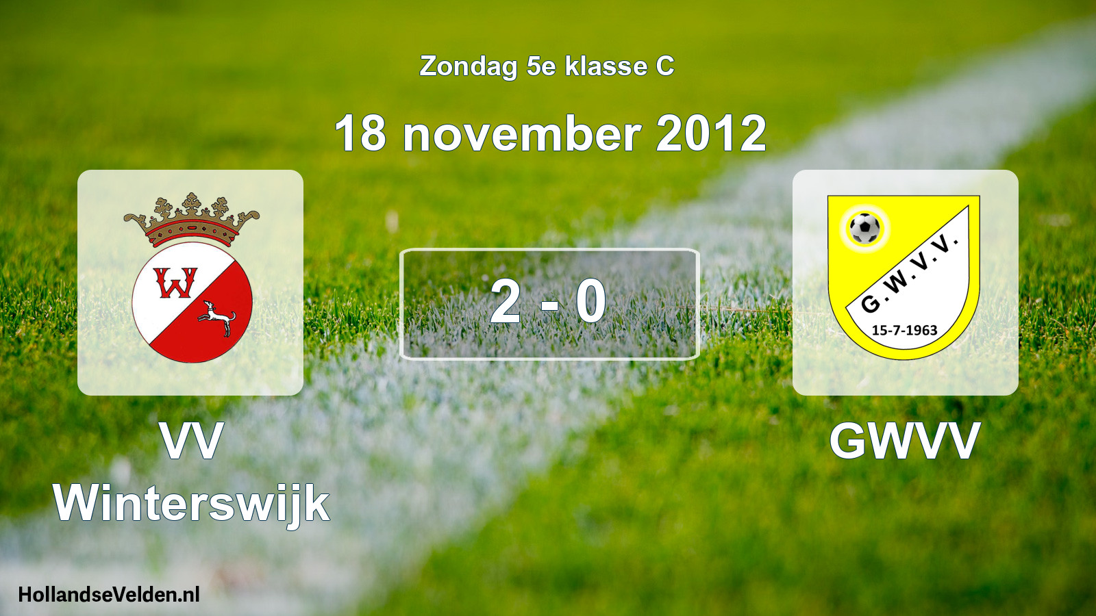 Total number of matches played: VV Winterswijk - GWVV 2 - 0 (18 November 2012)