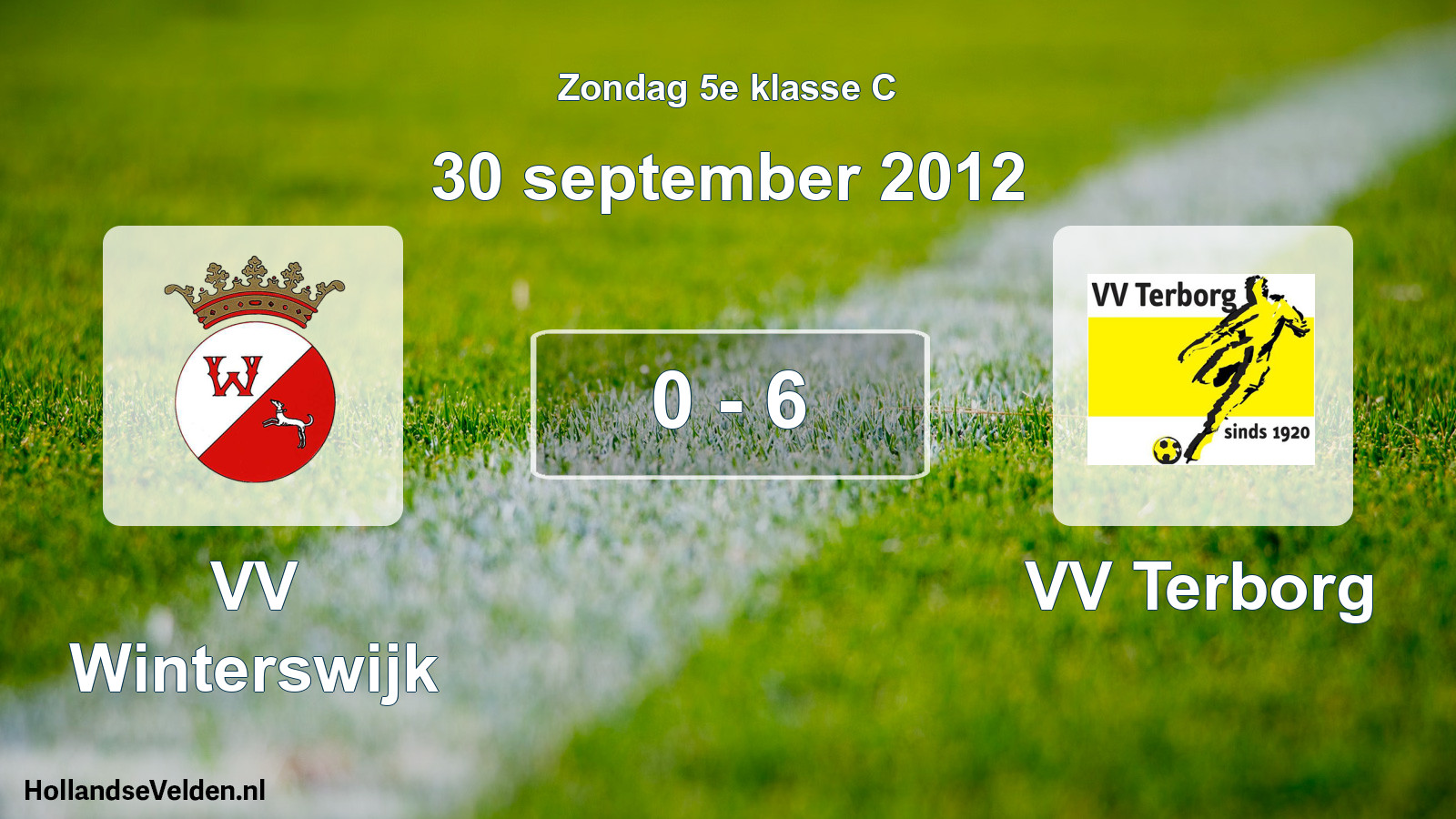Total number of matches played: VV Winterswijk - VV Terborg 0 - 6 (30 September 2012)