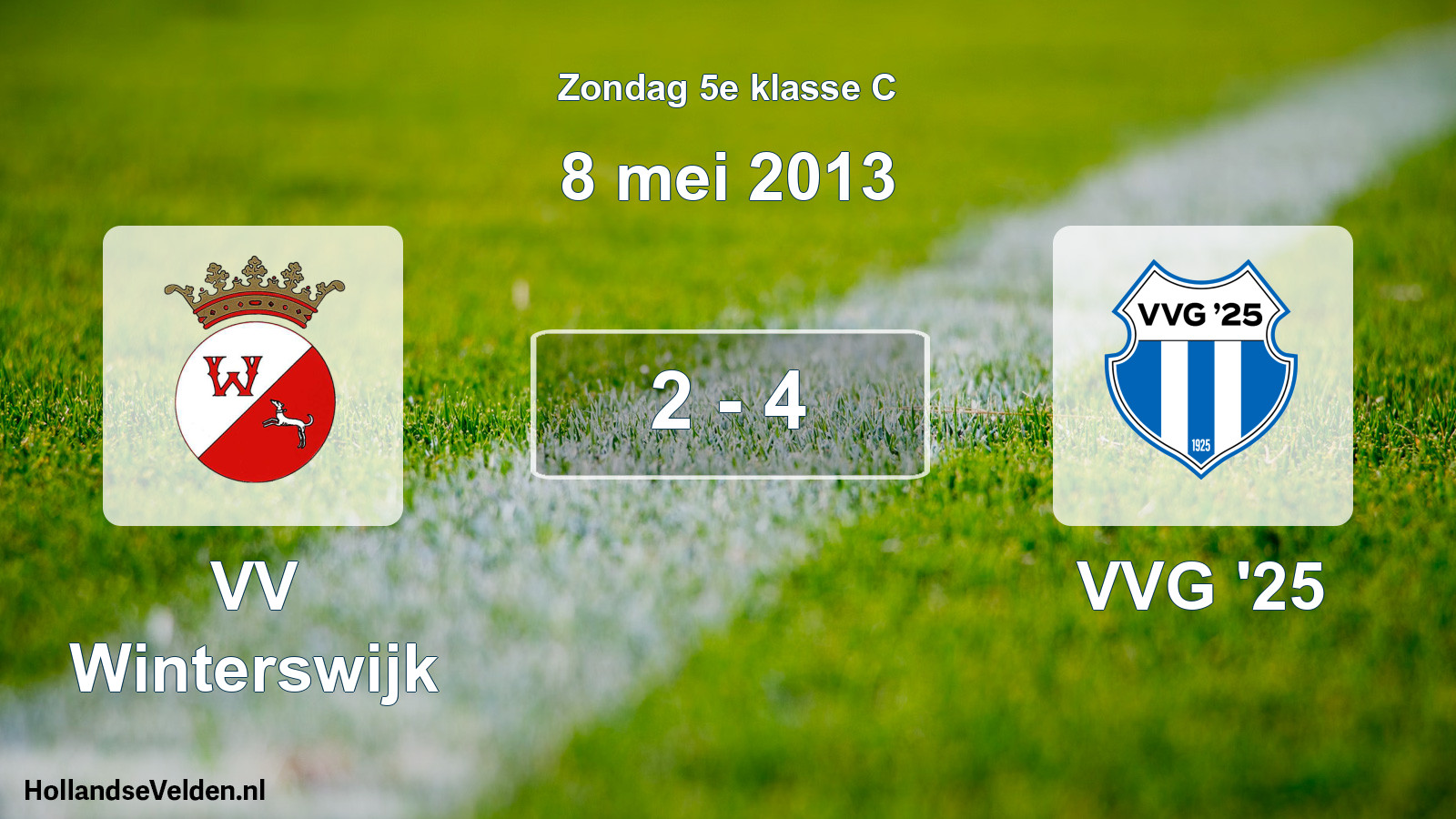 Total number of matches played: VV Winterswijk - VVG '25 2 - 4 (8 May 2013)