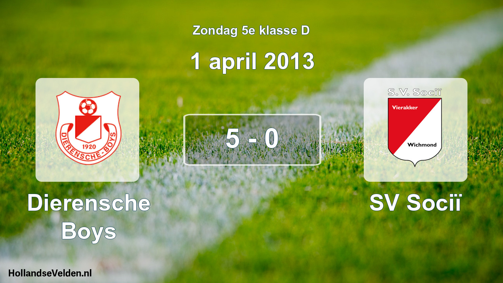 Total number of matches played: Dierensche Boys - SV Sociï 5 - 0 (1 April 2013)