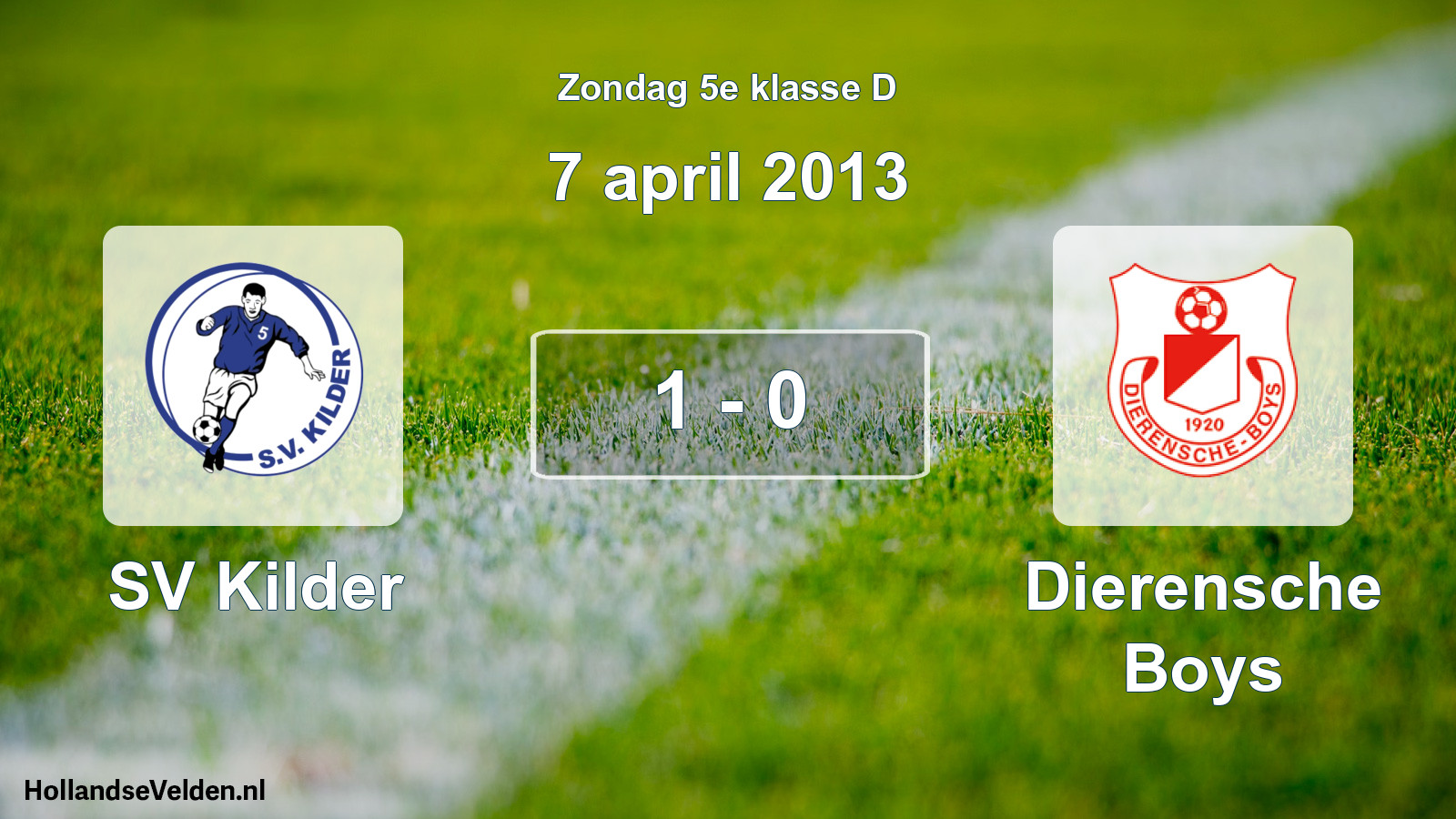 Total number of matches played: SV Kilder - Dierensche Boys 1 - 0 (7 April 2013)