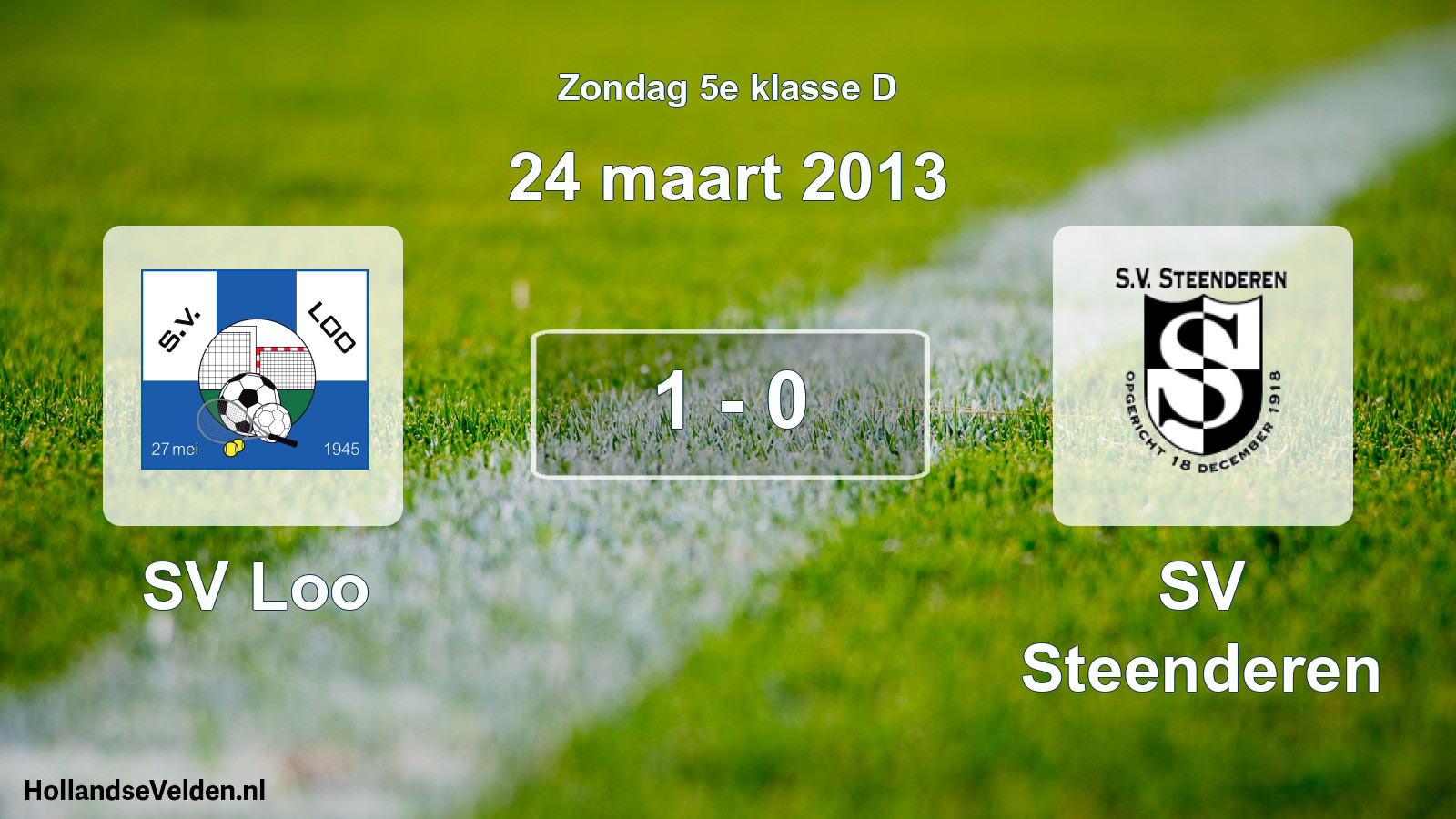 Total number of matches played: SV Loo - SV Steenderen 1 - 0 (24 March 2013)
