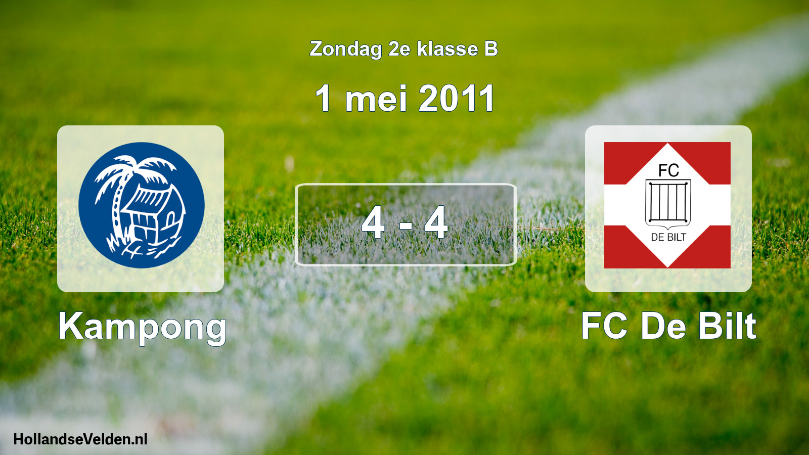 Total number of matches played: Kampong - FC De Bilt 4 - 4 (1 May 2011)