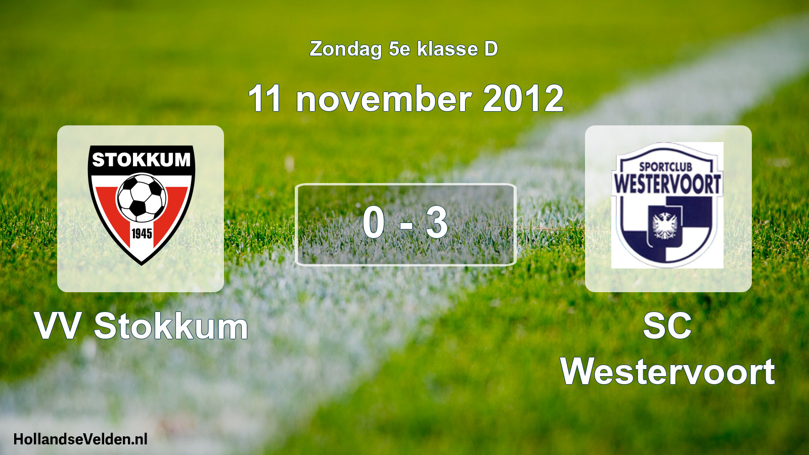 Total number of matches played: VV Stokkum - SC Westervoort 0 - 3 (11 November 2012)